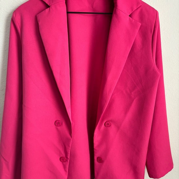 Altar'd State Oversized Open Front Hot Pink Blazer Jacket Size Small - Picture 2 of 7